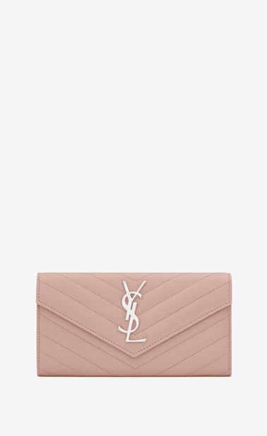 Monogram large flap wallet in grain de poudre embossed leather